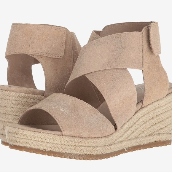 Eileen fisher Willow Women's Tan Wedge Sandals like new 7.5 - Picture 1 of 6